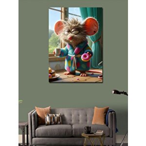 Kanvas Tablo Pijamalı Fare 70x100 cm