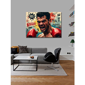 Kanvas Tablo Boks Yapan Adam İllüstrasyonu 70x100 cm