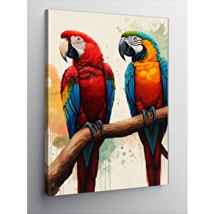 Kanvas Tablo Renkli Papağanlar 100x140 cm