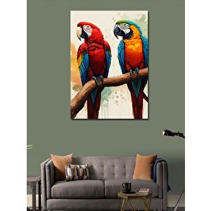 Kanvas Tablo Renkli Papağanlar 100x140 cm