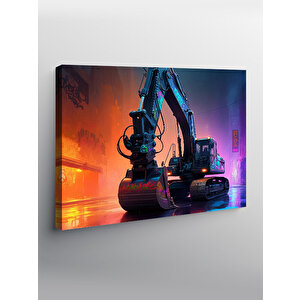 Kanvas Tablo İnşaat Kepçe Makinesi Çizimi 50x70 cm