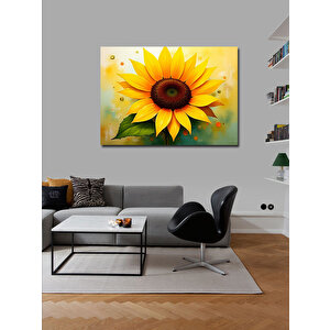 Kanvas Tablo Büyük Ayçiçeği İllüstrasyonu 70x100 cm