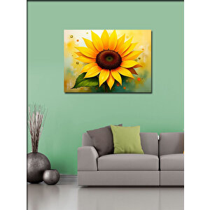 Kanvas Tablo Büyük Ayçiçeği İllüstrasyonu 70x100 cm
