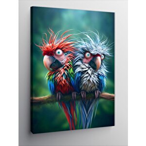 Kanvas Tablo Renkli Papağanlar 70x100 cm