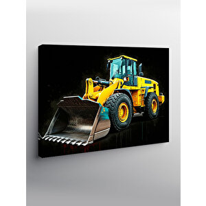 Kanvas Tablo Sarı İş Makinesi Tasarımı 70x100 cm