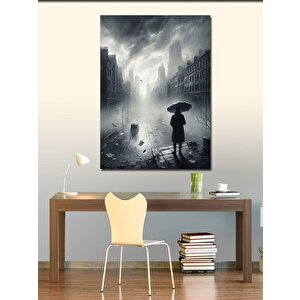 Kanvas Tablo Yağmurlu Şehir Sokakları 50x70 cm