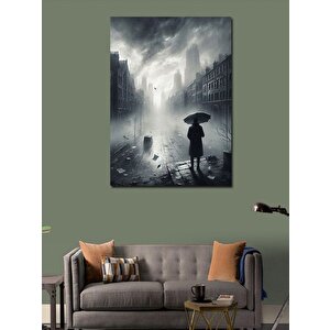 Kanvas Tablo Yağmurlu Şehir Sokakları 50x70 cm