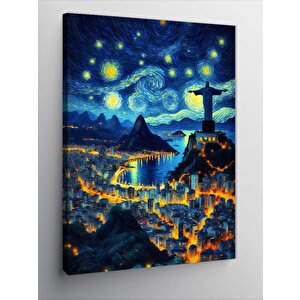 Kanvas Tablo Yıldızlı Gece Manzarası 70x100 cm
