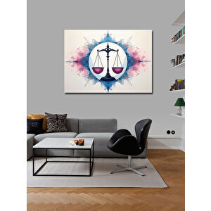 Kanvas Tablo Renkli Terazi İllüstrasyonu 100x140 cm