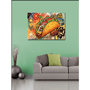 Kanvas Tablo Renkli Taco İllüstrasyonu 70x100 cm