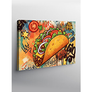 Kanvas Tablo Renkli Taco İllüstrasyonu 50x70 cm