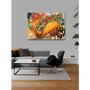 Kanvas Tablo Renkli Taco İllüstrasyonu 50x70 cm