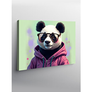 Kanvas Tablo Şehirde Panda Figürü 100x140 cm