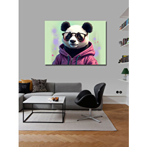 Kanvas Tablo Şehirde Panda Figürü 100x140 cm