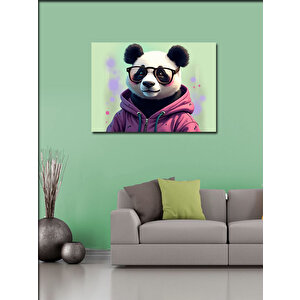 Kanvas Tablo Şehirde Panda Figürü 100x140 cm