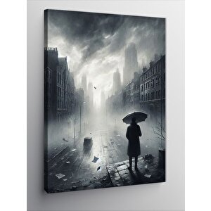 Kanvas Tablo Yağmurlu Şehir Sokakları 100x140 cm