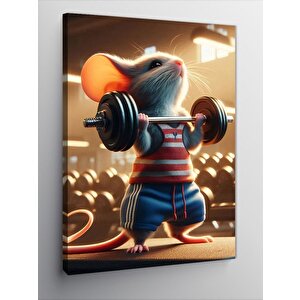 Kanvas Tablo Ağırlık Kaldıran Fare 100x140 cm