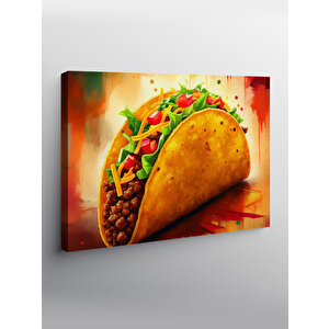 Kanvas Tablo Çizgi Roman Taco İllüstrasyonu 100x140 cm