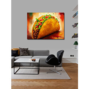 Kanvas Tablo Çizgi Roman Taco İllüstrasyonu 100x140 cm