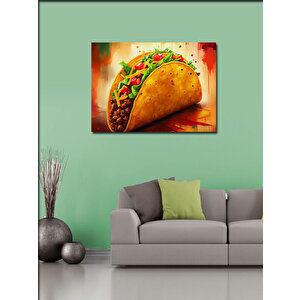 Kanvas Tablo Çizgi Roman Taco İllüstrasyonu 100x140 cm