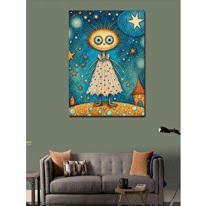 Kanvas Tablo 4 Kollu Sevimli Canavar Kız 70x100 cm
