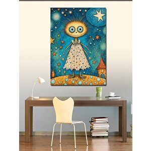 Kanvas Tablo 4 Kollu Sevimli Canavar Kız 50x70 cm