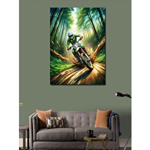 Kanvas Tablo Ormanda Motorcu 70x100 cm