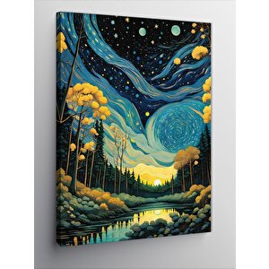 Kanvas Tablo Manzaralı Gökyüzü Ve Orman 70x100 cm