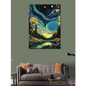 Kanvas Tablo Manzaralı Gökyüzü Ve Orman 70x100 cm