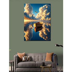 Kanvas Tablo Göldeki Sandal Ve Bulutlar 50x70 cm