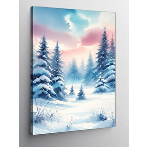Kanvas Tablo Karlı Orman 70x100 cm