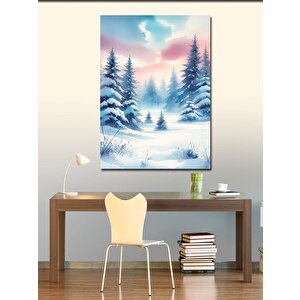 Kanvas Tablo Karlı Orman 70x100 cm