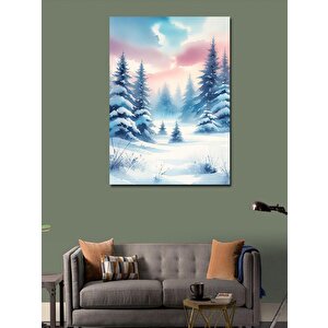 Kanvas Tablo Karlı Orman 70x100 cm