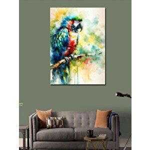 Kanvas Tablo Renkli Papağan Portresi 100x140 cm