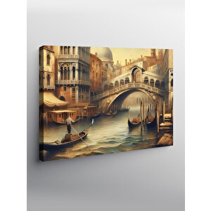 Kanvas Tablo Venedik Kanalı İllüstrasyonu 50x70 cm