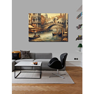 Kanvas Tablo Venedik Kanalı İllüstrasyonu 50x70 cm