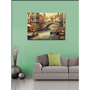 Kanvas Tablo Venedik Kanalı İllüstrasyonu 50x70 cm