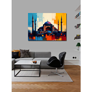 Kanvas Tablo Renkli Camii İllüstrasyonu 50x70 cm