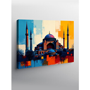 Kanvas Tablo Renkli Camii İllüstrasyonu 70x100 cm