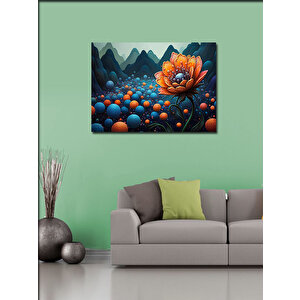 Kanvas Tablo Kozmik Çiçek Tasarımı 70x100 cm