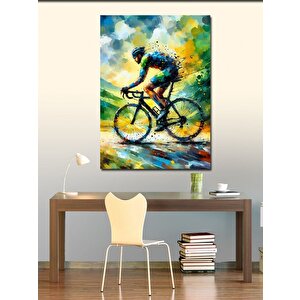 Kanvas Tablo Yağmurda Bisiklet Yarışı 100x140 cm