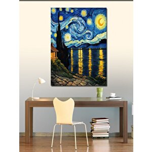 Kanvas Tablo Yıldızlı Gece Manzarası 100x140 cm