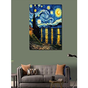 Kanvas Tablo Yıldızlı Gece Manzarası 100x140 cm