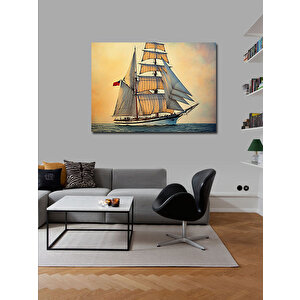 Kanvas Tablo Klasik Yelkenli İllüstrasyonu 70x100 cm
