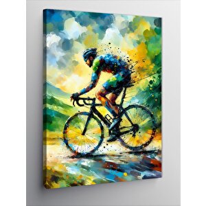Kanvas Tablo Yağmurda Bisiklet Yarışı 50x70 cm
