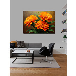 Kanvas Tablo Turuncu Çiçek Aranjmanı 50x70 cm