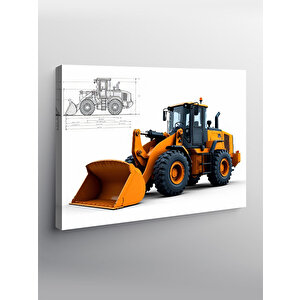 Kanvas Tablo Sarı Kepçe Tasarımı 50x70 cm