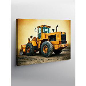 Kanvas Tablo Sarı İş Makinesi Tasarımı 70x100 cm