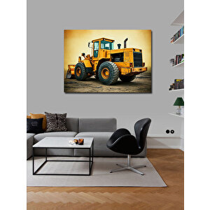 Kanvas Tablo Sarı İş Makinesi Tasarımı 70x100 cm