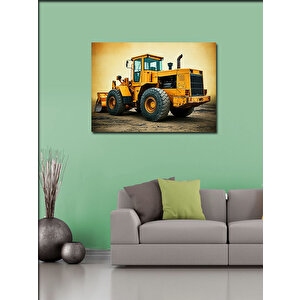 Kanvas Tablo Sarı İş Makinesi Tasarımı 70x100 cm